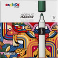 Carioca plus acrylic markers - 8 colors - acrylic markers with 2 mm point - suitable for paper, wood, glass, stone