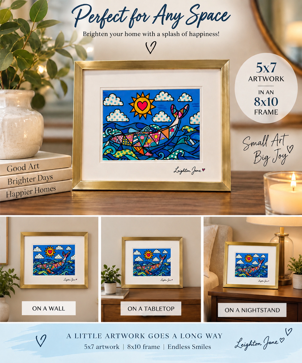 Whale Painting – Limited Edition 5x7 Framed Art Print
