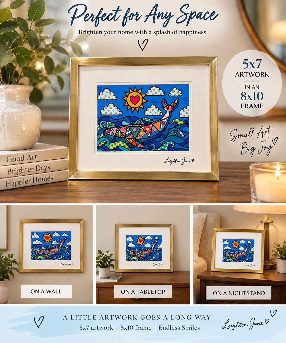 Whale Painting – Limited Edition 5x7 Framed Art Print