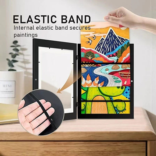 Children Art Frametory Projects 8.3x11.8 Kids Art Frames Front Opening Acrylic Material For Drawing Paintings Pictures