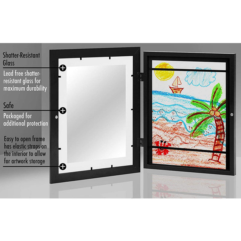 Children Art Frametory Projects 8.3x11.8 Kids Art Frames Front Opening Acrylic Material For Drawing Paintings Pictures
