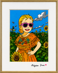 5x7 Sunflower Print with Matting and Frame